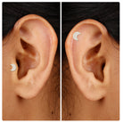 Rosec Jewels-Moissanite Half Moon Earring for Conch Piercing