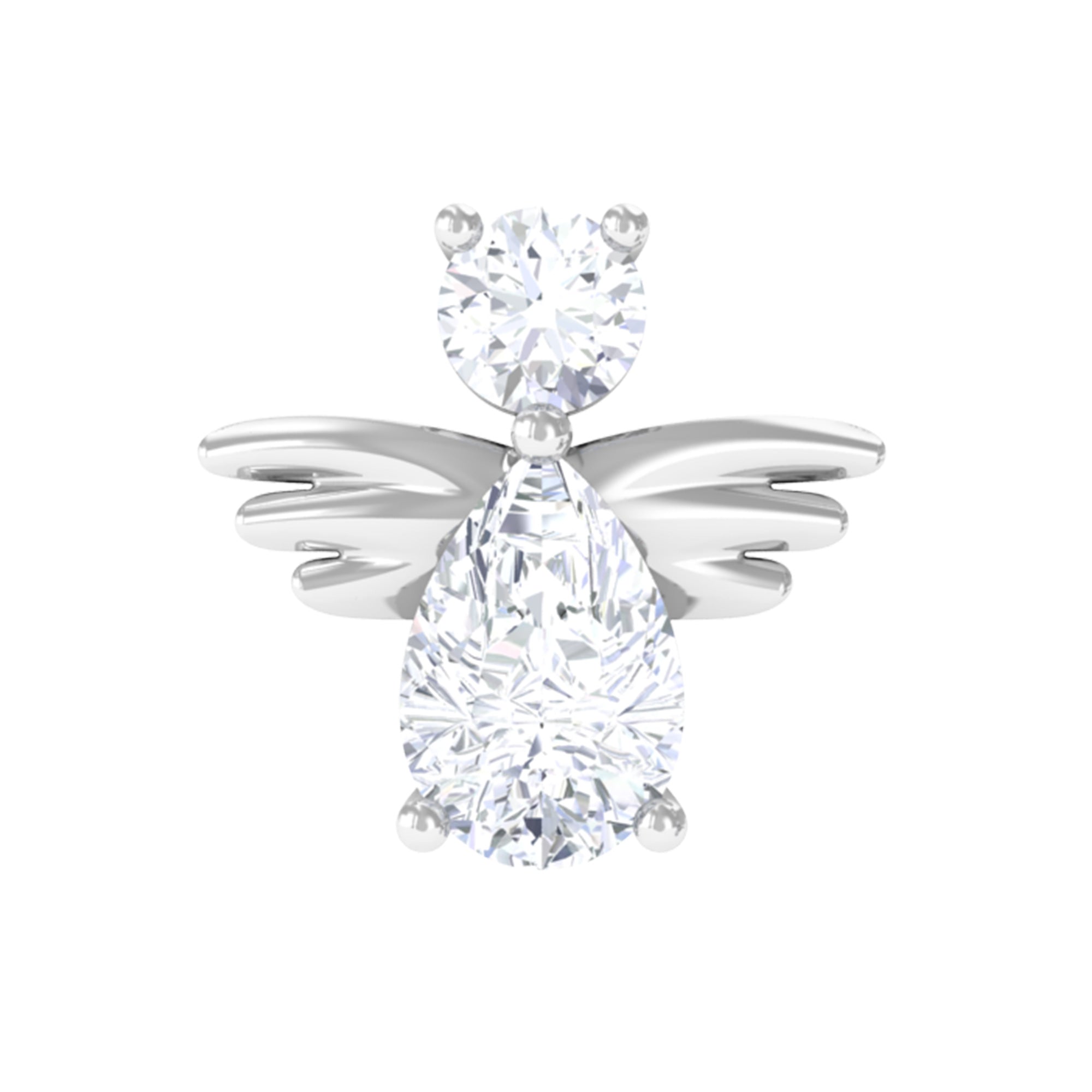 Rosec Jewels-Pear and Round Moissanite Angel Cartilage Earring