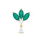 Rosec Jewels-Marquise Created Emerald and Moissanite Flower Drop Earring