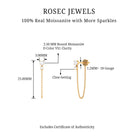 Rosec Jewels-Round Moissanite Chain Drop Earring for Cartilage Piercing