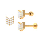 Rosec Jewels-Certified Moissanite Arrow Cartilage Earring in Gold