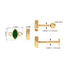 Rosec Jewels-Marquise Emerald and Moissanite Cartilage Earring in Gold