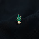 Rosec Jewels-Emerald and Diamond Leaf Cartilage Earring