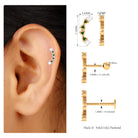 Rosec Jewels-Round Cut Diamond Crawler Helix Earring with Green Enamel