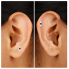 Rosec Jewels-Pave Set Black Diamond and Moissanite Bar Earring for Tragus Piercing