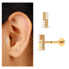 Rosec Jewels-Simple Diamond Gold Bar Earring for Tragus Piercing