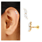 Rosec Jewels-Marquise and Round Moissanite Cluster Cartilage Earring