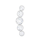 Rosec Jewels-Bezel Set Round Moissanite Curved Crawler Earring