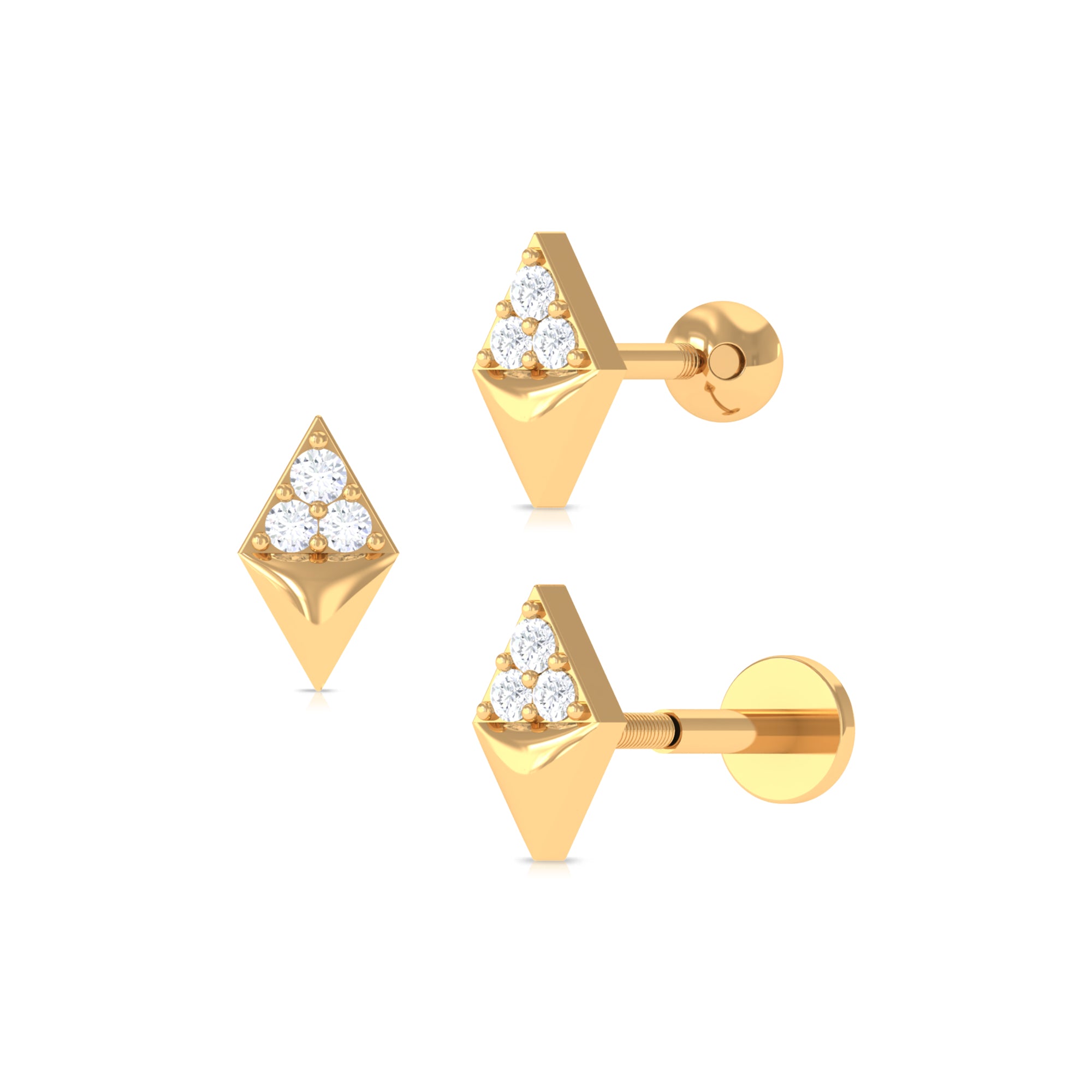 Rosec Jewels-Natural Diamond Geometric Tragus Earring in Gold