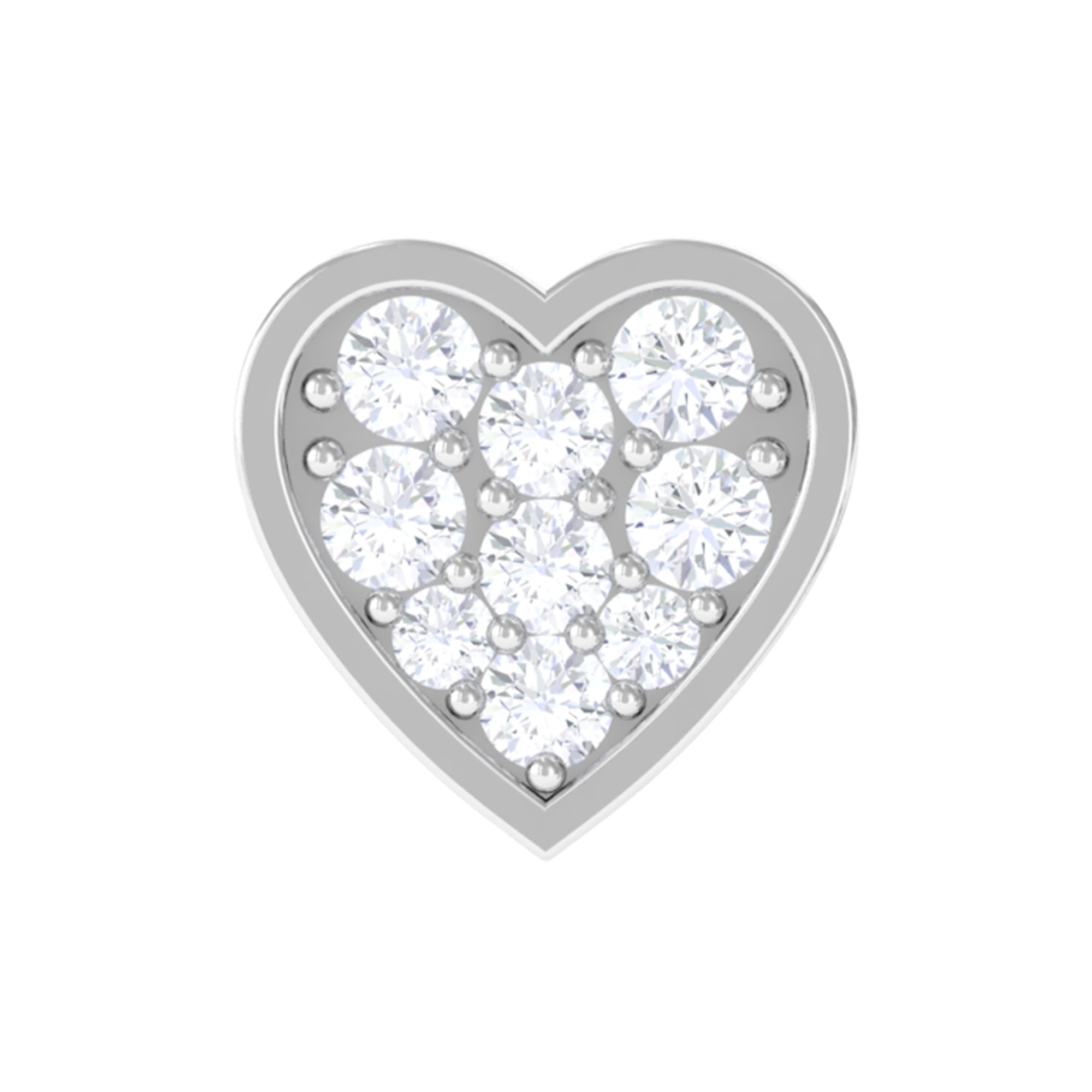 Rosec Jewels-Real Moissanite Heart Earring for Upper Lobe Piercing