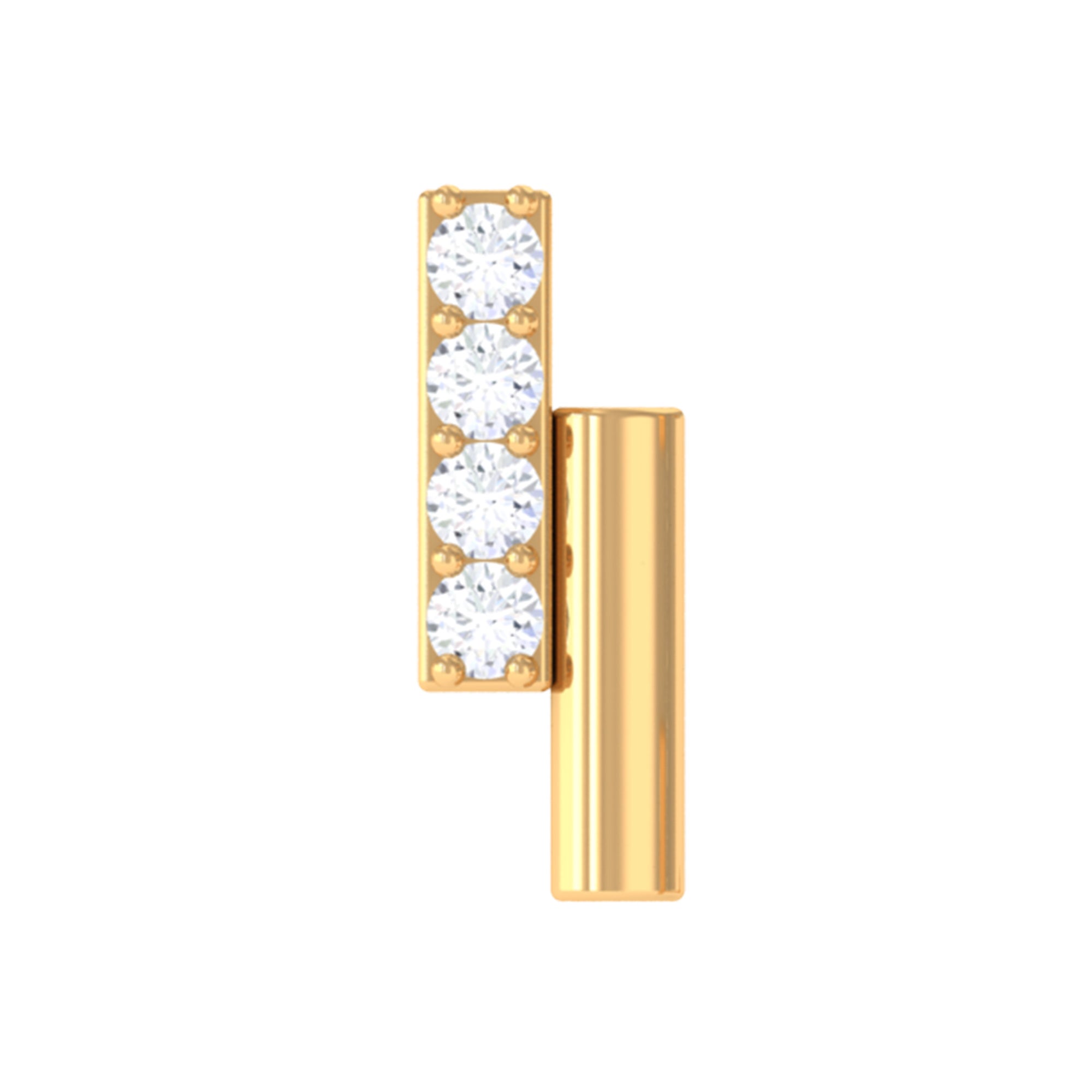 Rosec Jewels-Minimalist Diamond Bar Gold Tragus Earring