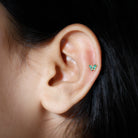 Rosec Jewels-Natural Emerald Gold Butterfly Earring for Cartilage Piercing