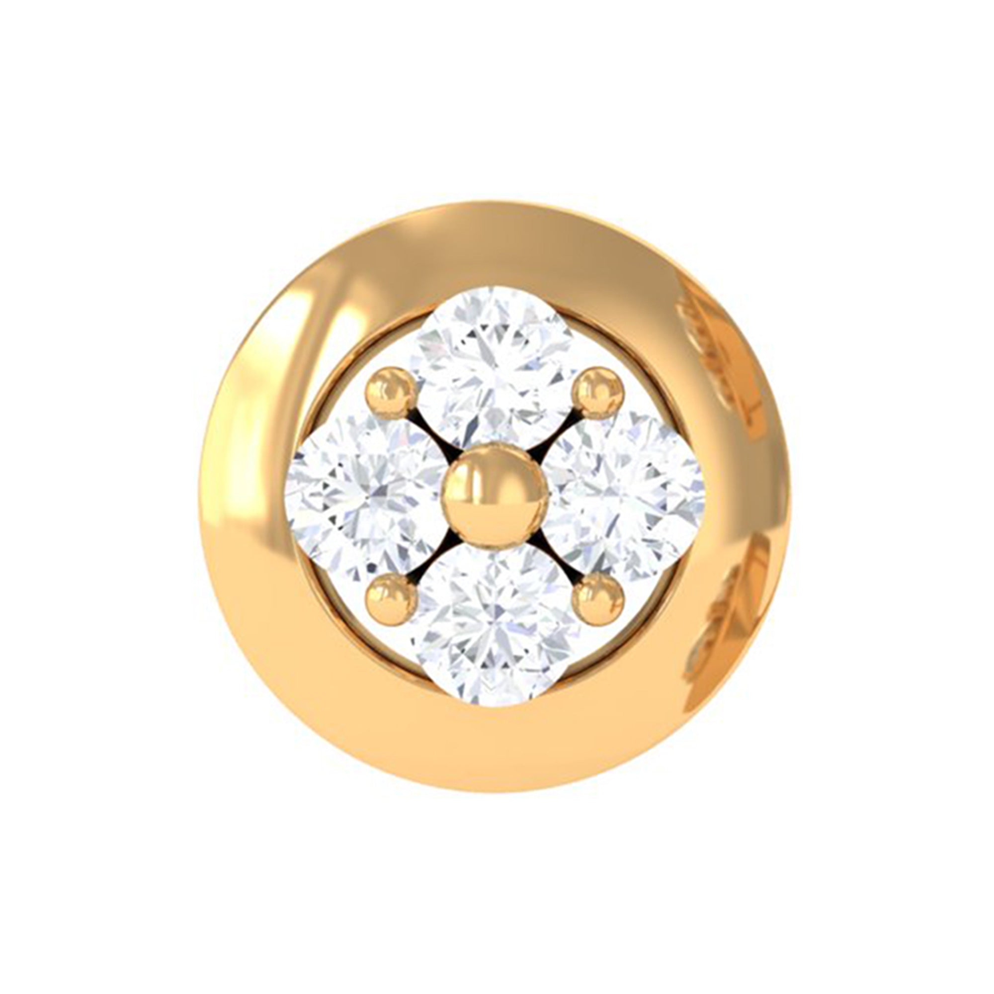 Rosec Jewels-Moissanite Circle Second Hole Earring in Gold