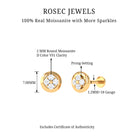 Rosec Jewels-Moissanite Circle Second Hole Earring in Gold