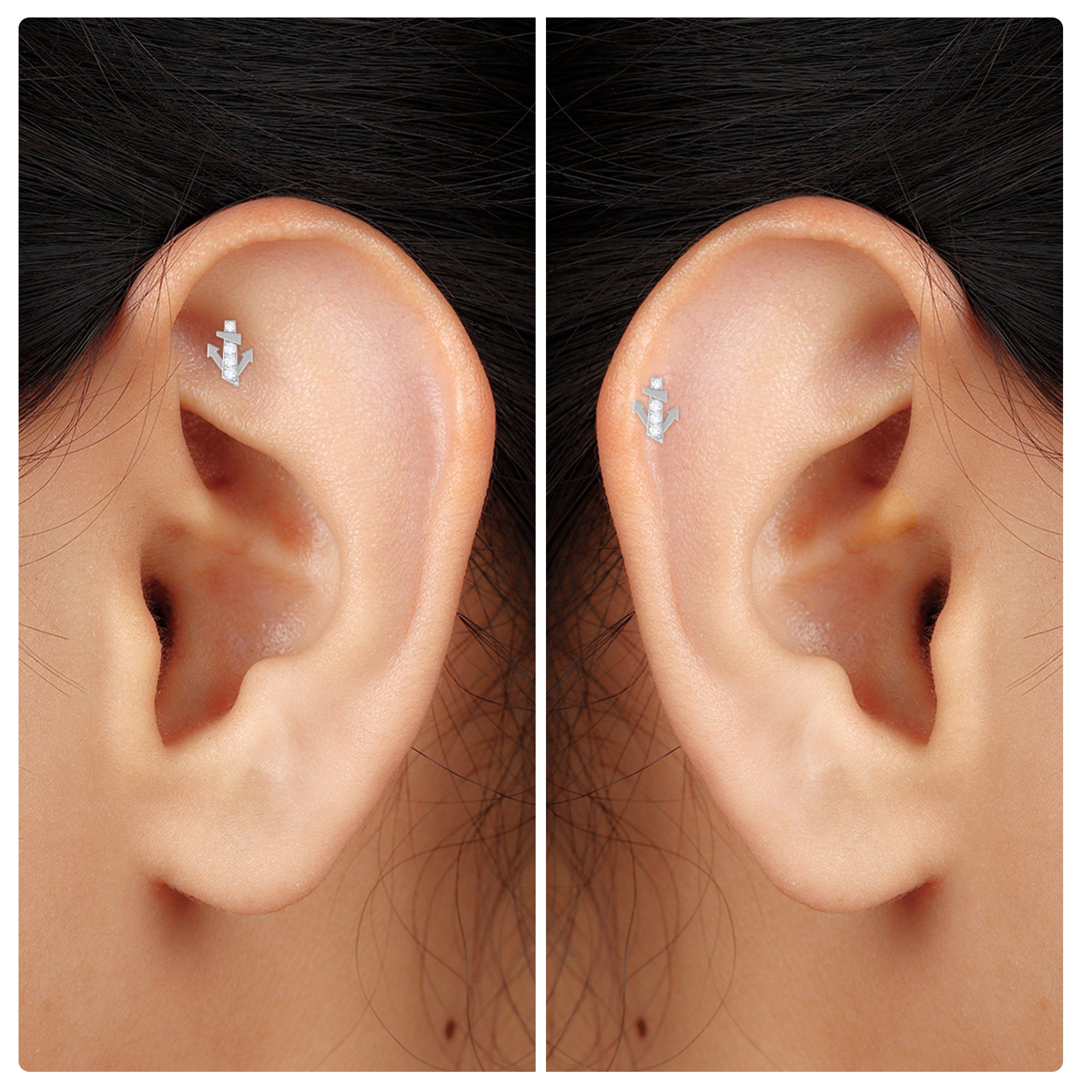 Rosec Jewels-Natural Diamond Quirky Helix Earring in Gold