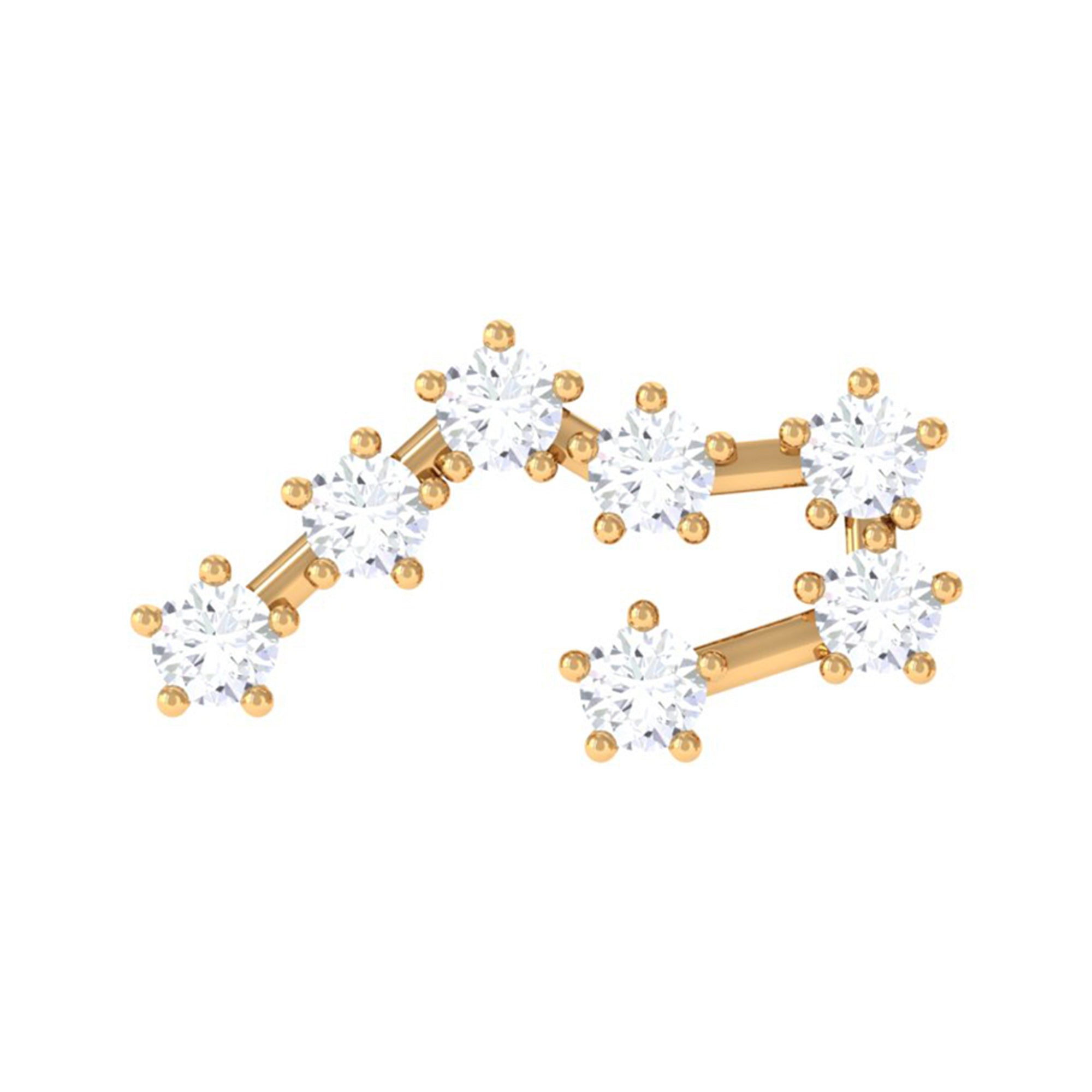 Rosec Jewels-Moissanite Ear Climber Taurus Zodiac Earring