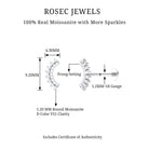 Rosec Jewels-Genuine Moissanite Curved Crawler Earring in Gold