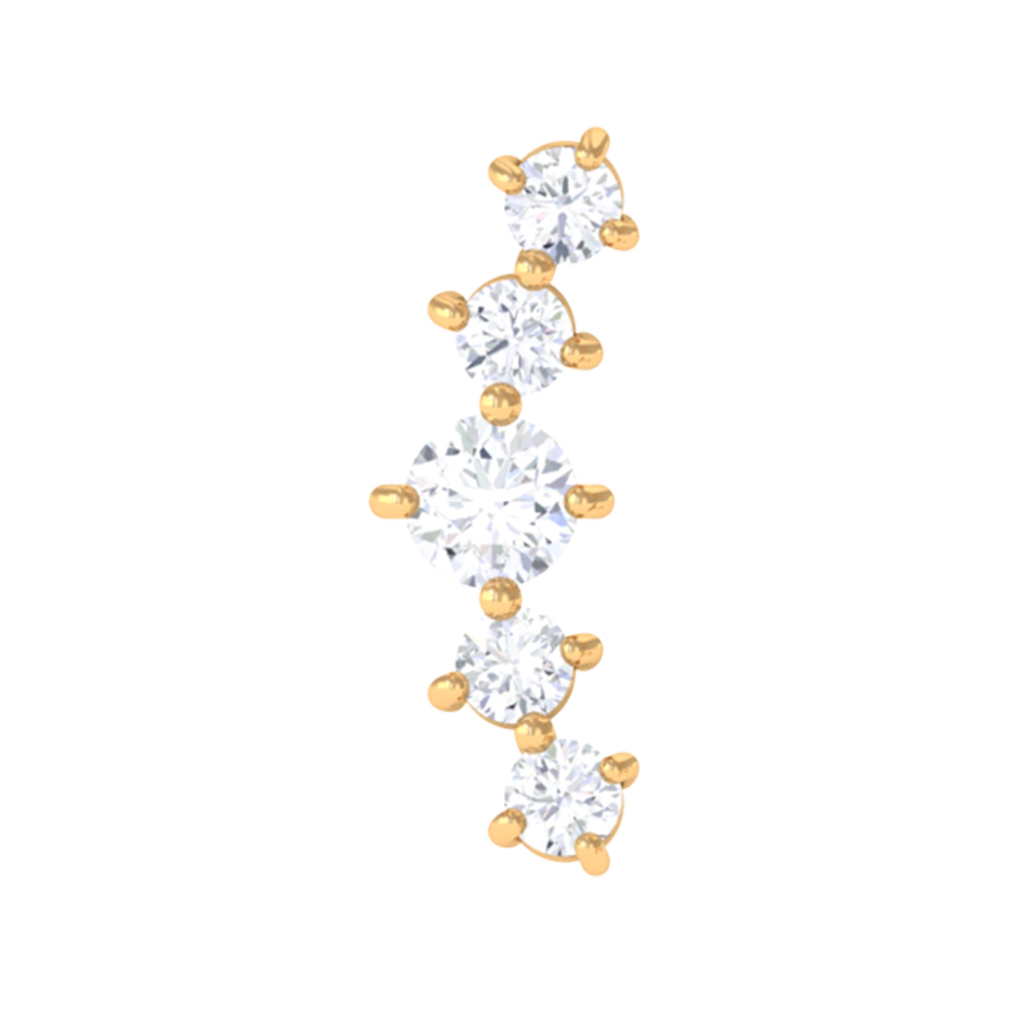 Rosec Jewels-Graduated Style Moissanite Crawler Earring