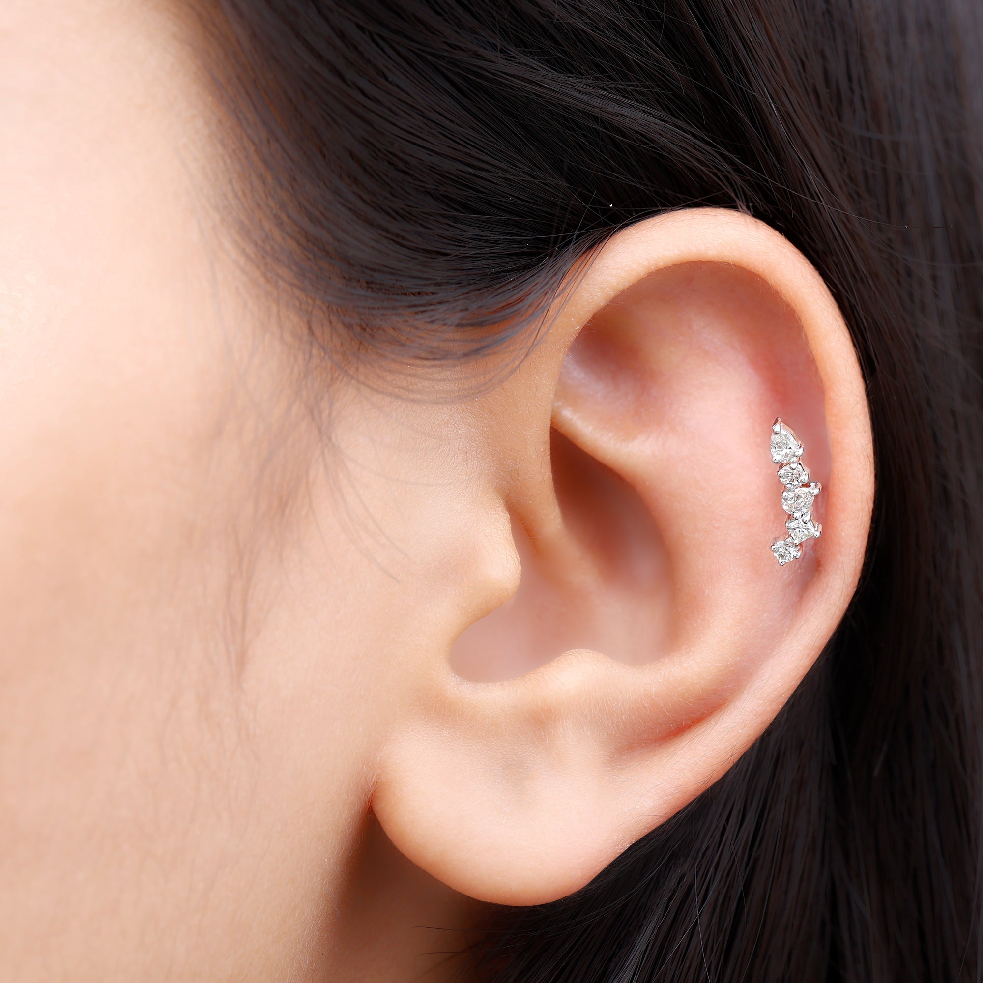 Rosec Jewels-Unique Diamond Crawler Earring for Helix Piercing