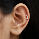 Rosec Jewels-Real Diamond Crescent Moon Cartilage Earring