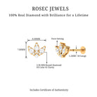 Rosec Jewels-Natural Diamond Lotus Flower Earring with Flat Back