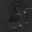 Rosec Jewels-Three Diamond Clicker Hoop Earring for Daith Piercing