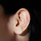 Rosec Jewels-Natural Diamond Open Heart Earring for Helix Piercing