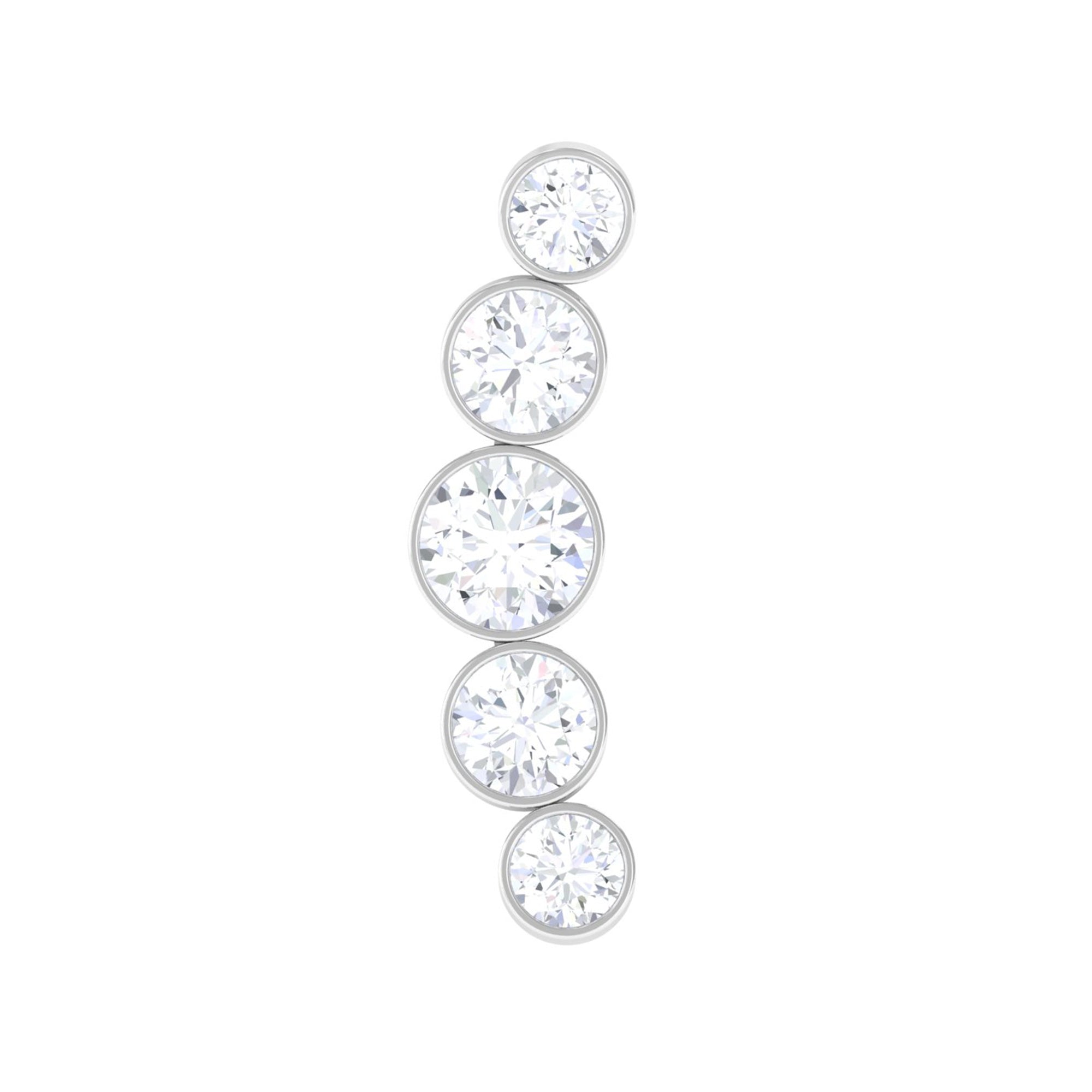 Rosec Jewels-Graduated Style Diamond Crawler Earring for Helix Piercing