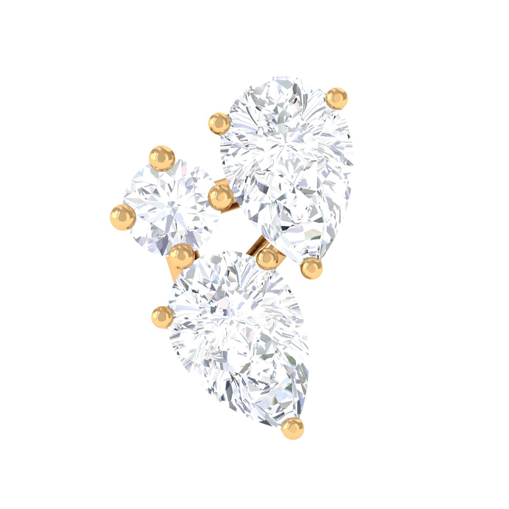 Rosec Jewels-Natural Three Diamond Cluster Tragus Earring