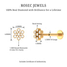 Rosec Jewels-Natural Diamond Flower Earring in Beaded Bezel Setting