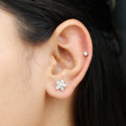 Rosec Jewels-Marquise Diamond Flower Cartilage Earring Set