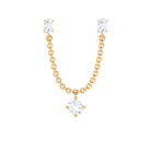 Rosec Jewels-Oval and Round Cut Moissanite Helix Chain Earring