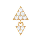 Rosec Jewels-Round Moissanite Triangle Helix Drop Earring in Pave Setting