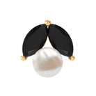 Rosec Jewels-Black Diamond and Freshwater Pearl Cartilage Earring