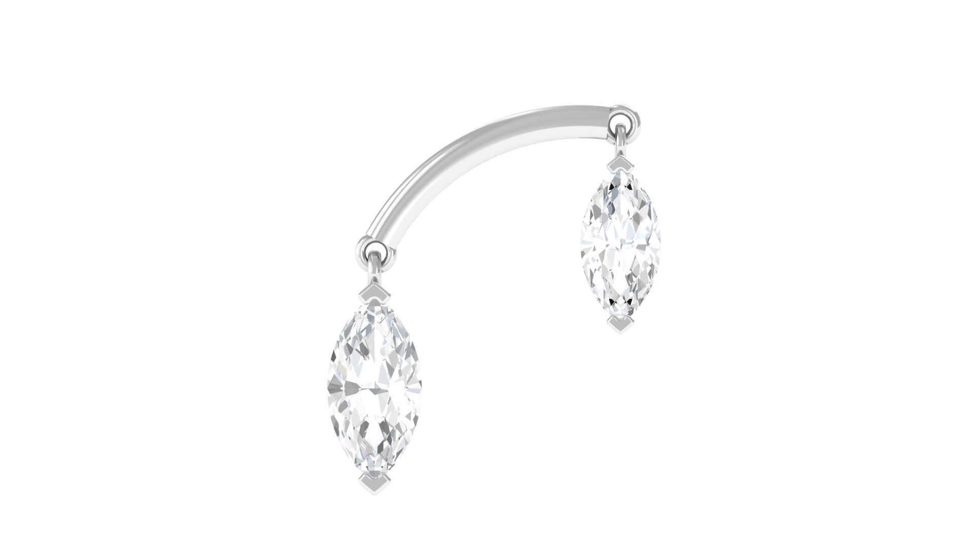 Rosec Jewels-Marquise Moissanite 2 Stone Helix Earring