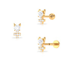 Rosec Jewels-Round Moissanite Devil Helix Earring in Gold