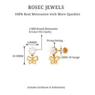 Rosec Jewels-Round Moissanite Butterfly Drop Earring for Cartilage Piercing