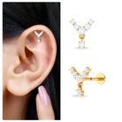 Rosec Jewels-Contemporary Moissanite Cartilage Drop Earring