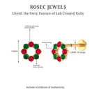 Rosec Jewels-Created Ruby and Created Emerald Christmas Earring