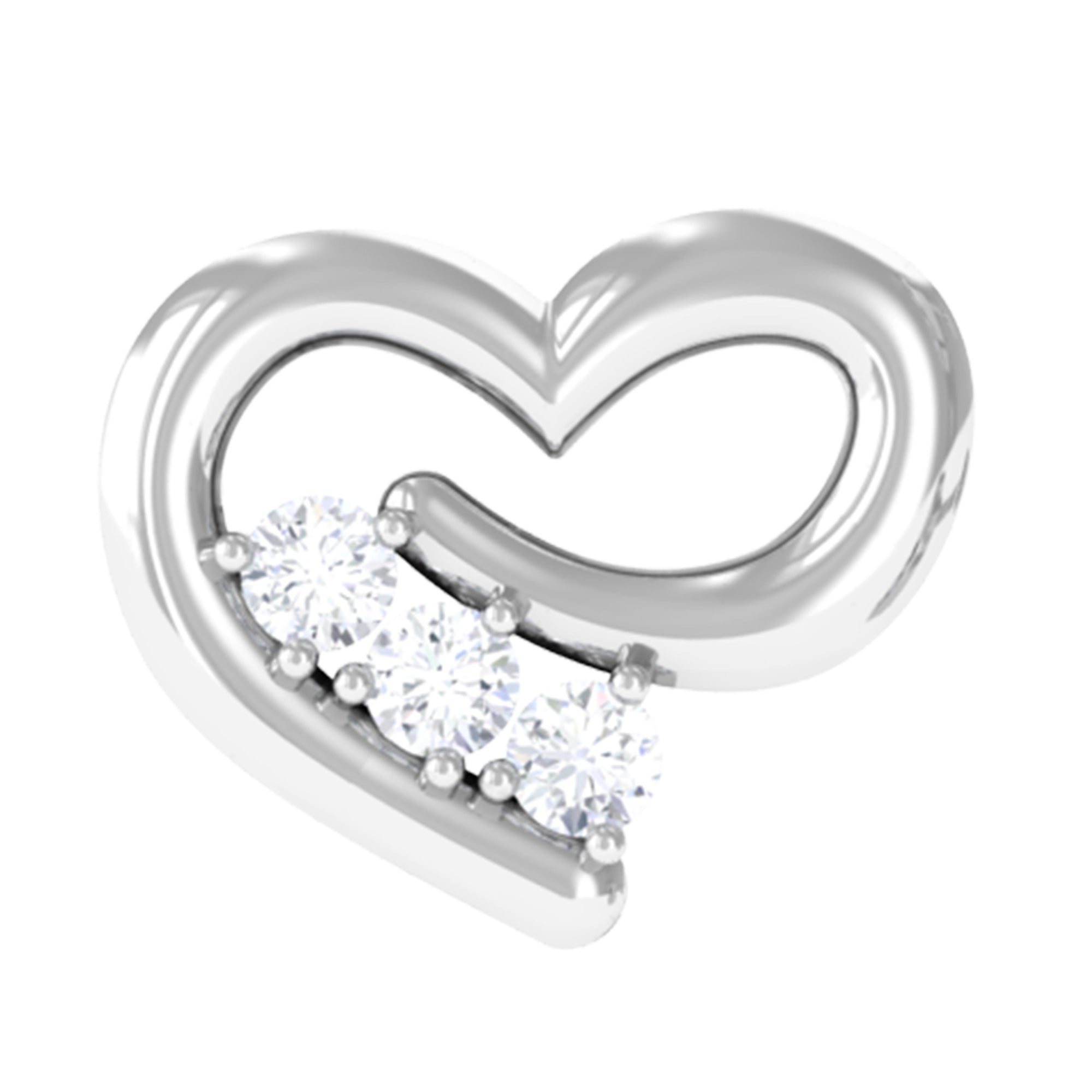 Rosec Jewels-Simple Round Diamond Heart Cartilage Earring