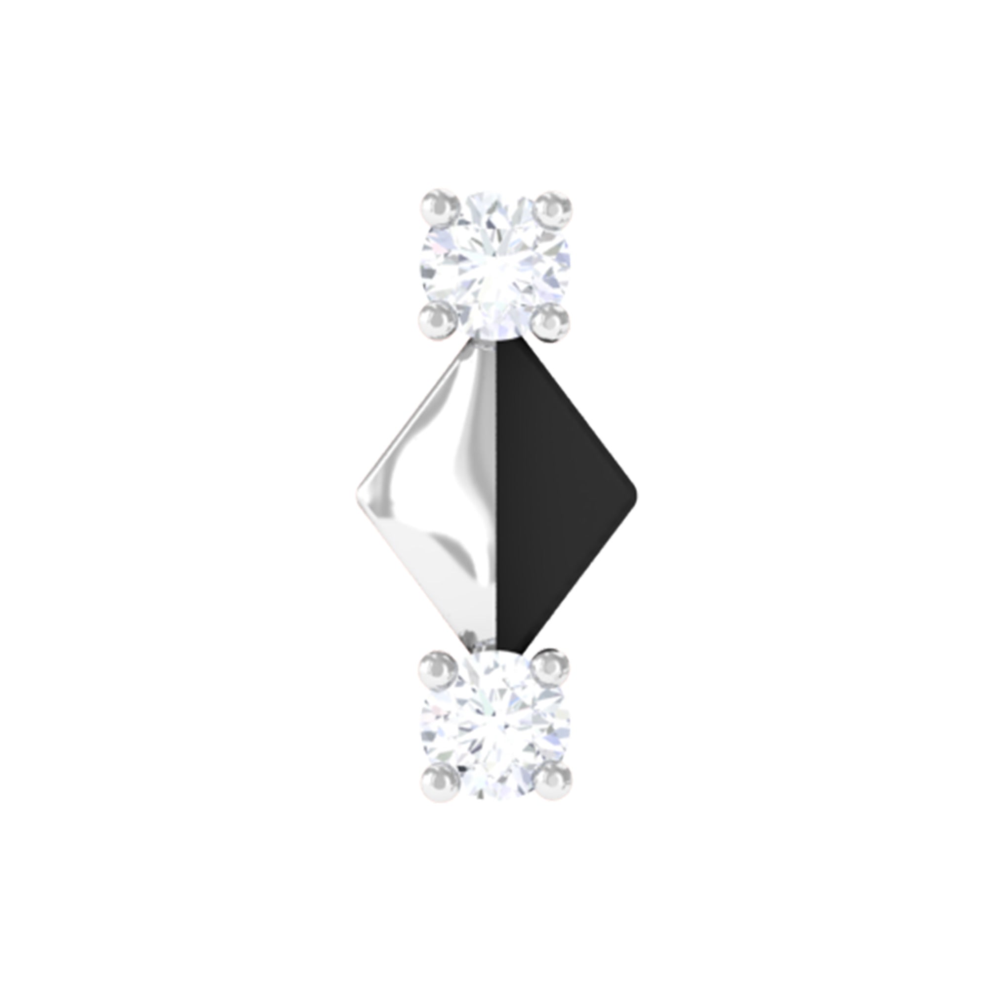 Rosec Jewels-Real Diamond Quirky Tragus Earring with Black Enamel