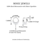 Rosec Jewels-Moissanite Open Circle Minimal Earring for Cartilage Piercing