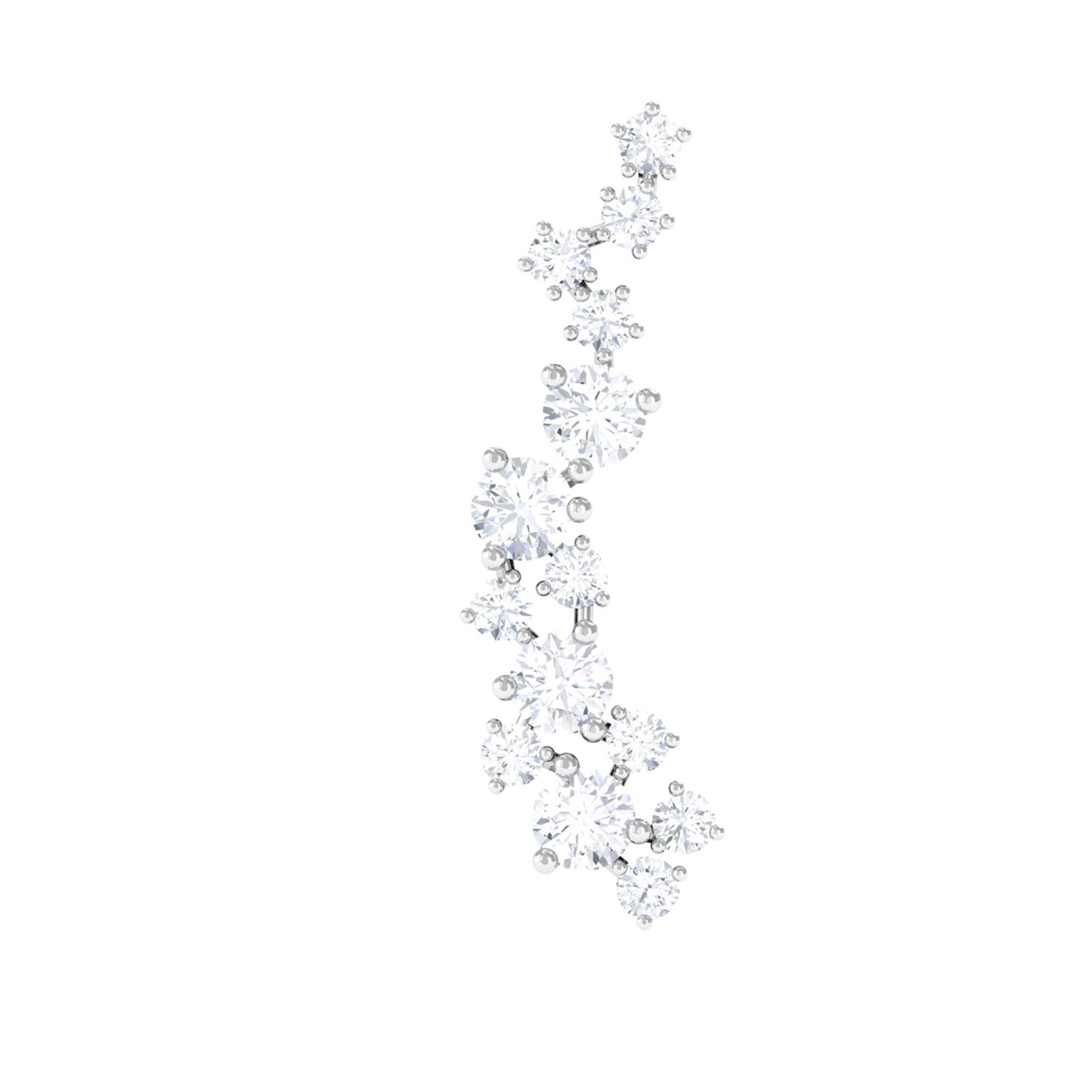 Rosec Jewels-Genuine Diamond Crawler Earring for Helix Piercing