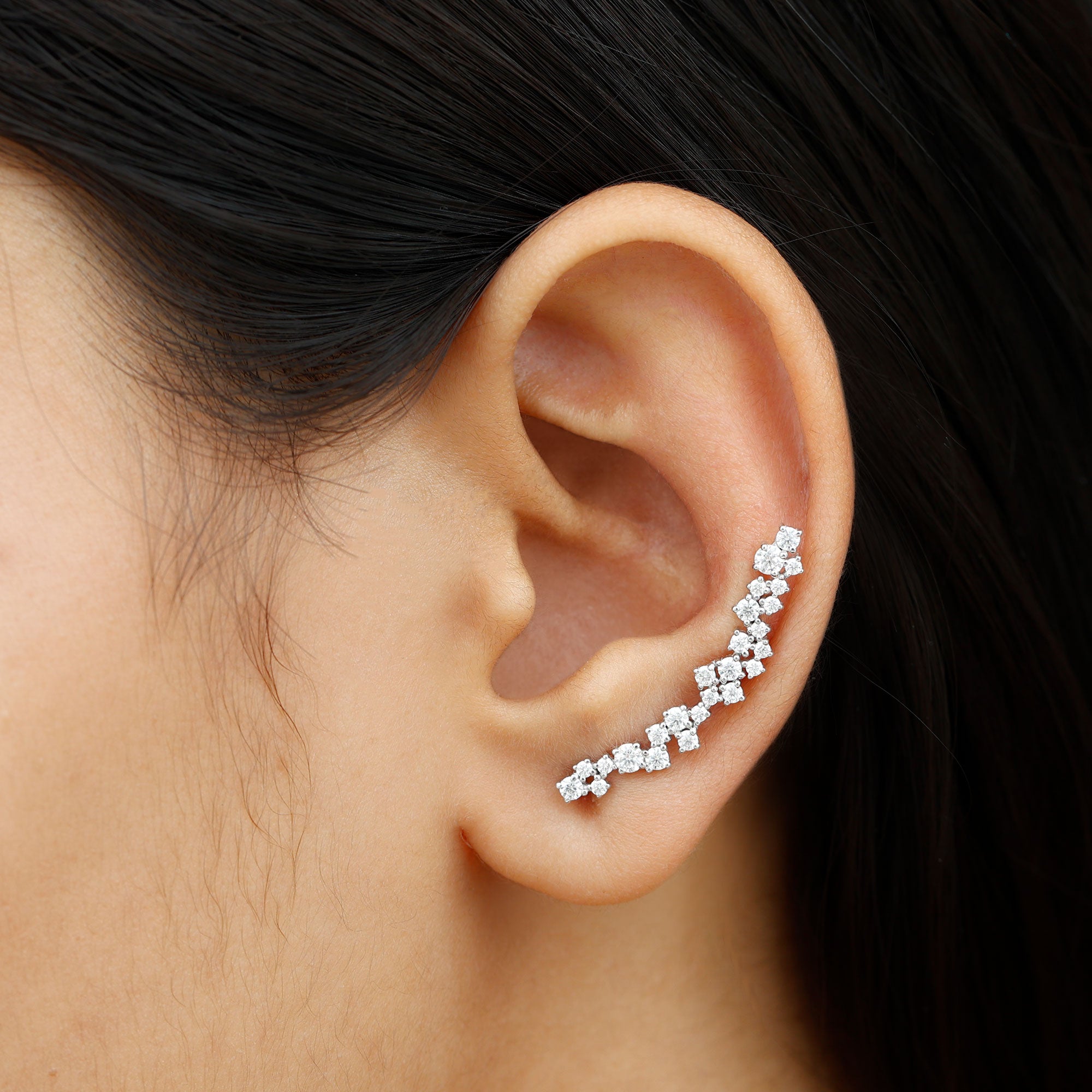 Rosec Jewels-Natural Diamond Climber Earring for Helix Piercing