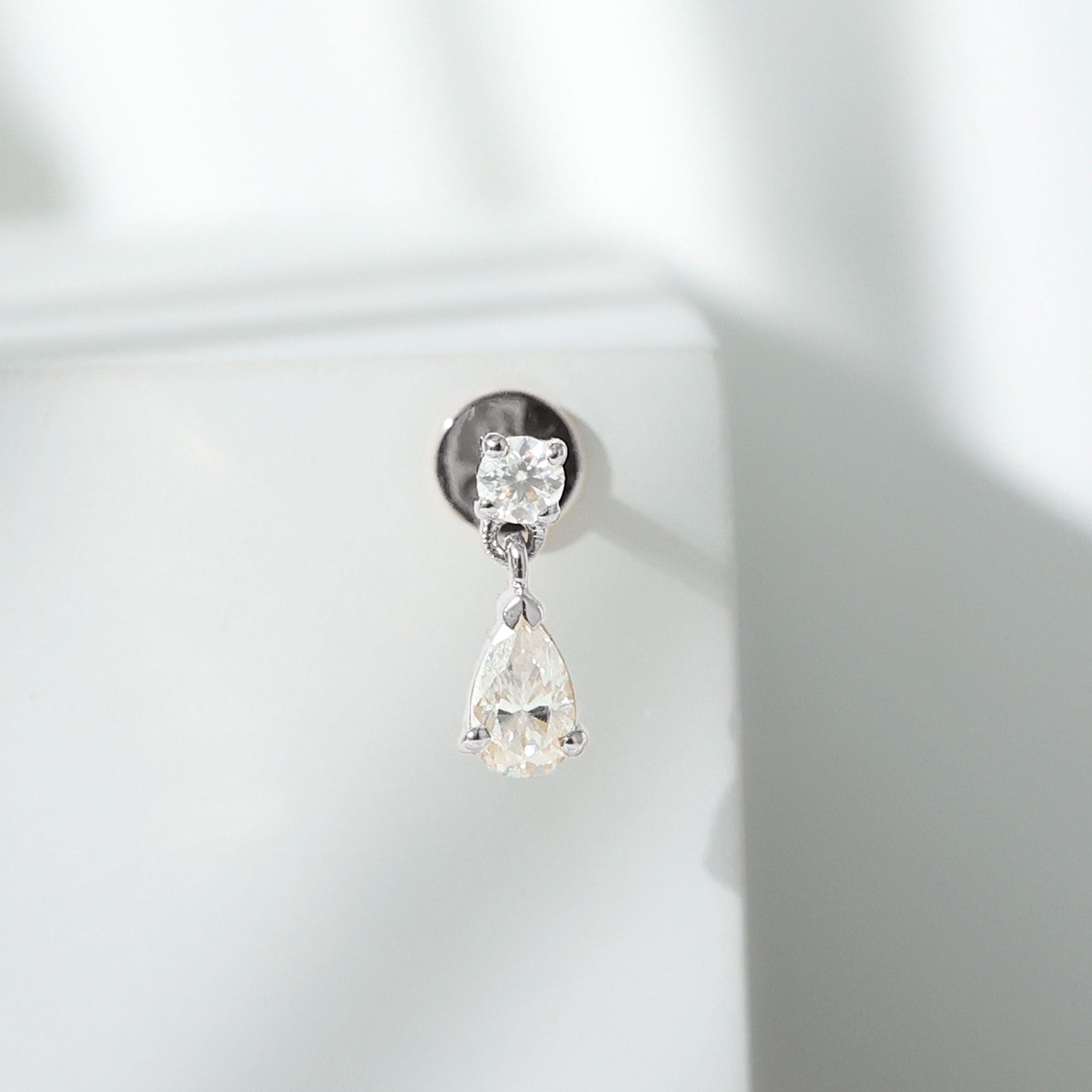 Rosec Jewels-Genuine Diamond Teardrop Cartilage Earring