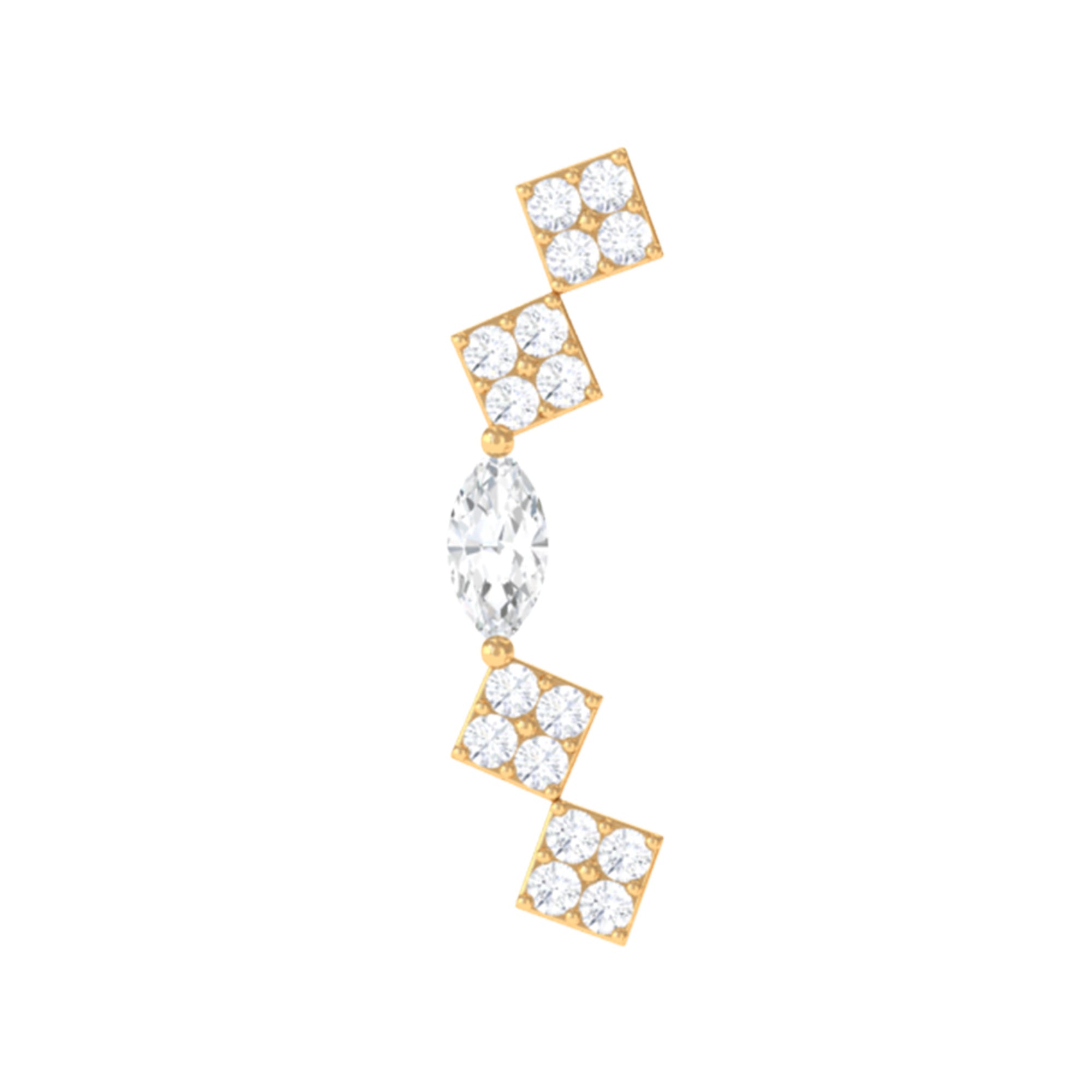 Rosec Jewels-Real Diamond Ear Crawler Earring for Helix Piercing