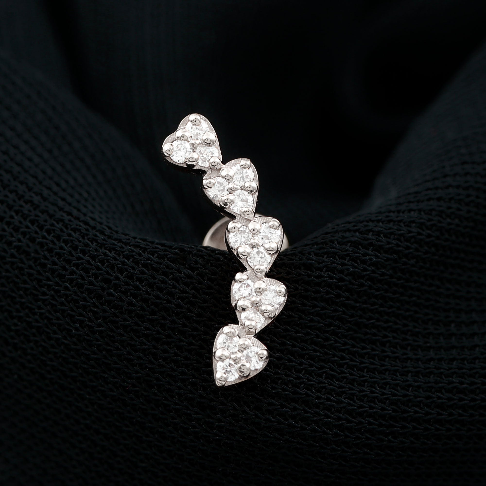 Rosec Jewels-Real Diamond Heart Crawler Earring for Helix Piercing