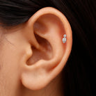 Rosec Jewels-Minimal Pear Diamond Tragus Earring in Bezel Setting