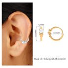 Rosec Jewels-Round Moissanite Star Cartilage Hoop Earring