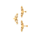 Rosec Jewels-Unique Moissanite Gold Star Ear Crawler Cartilage Earring